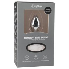   Easytoys Bunny NO1 - metallinen anustappi pupuhännällä - hopea-valkoinen