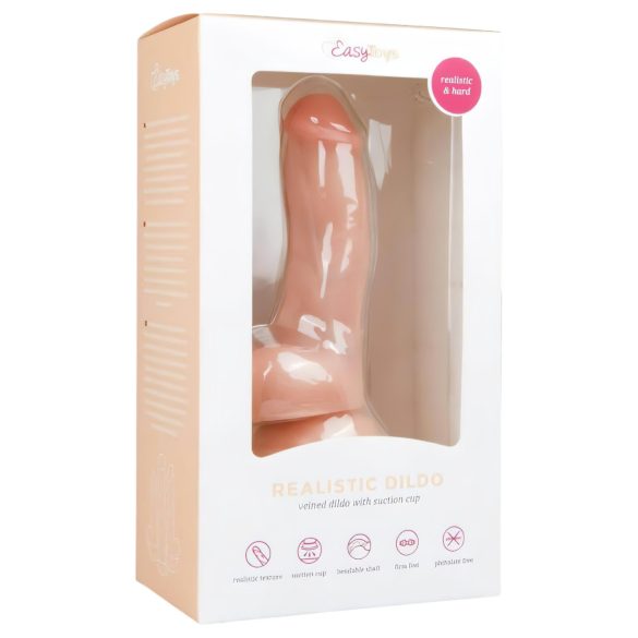 Easytoys - realistinen dildo kiveksillä ja imukupilla 15cm - luonnollinen