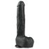 Easytoys - imukupillinen suuri kivellinen dildo 29,5 cm - musta