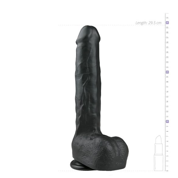 Easytoys - imukupillinen suuri kivellinen dildo 29,5 cm - musta