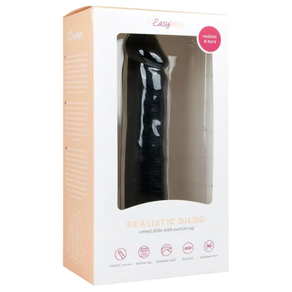Easytoys - realistinen dildo imukupilla 20,5 cm - musta