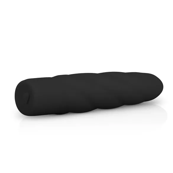 Easytoys Power Vibe - vibraattori - kiertokuvioitu silikoni - musta