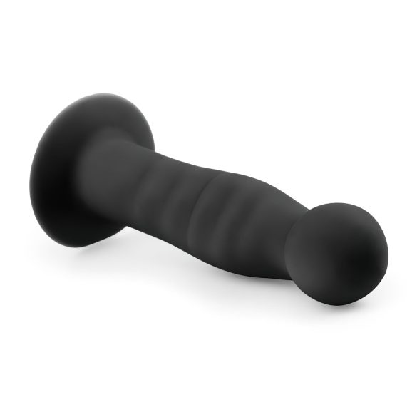 Easytoys Ribbed - anaalidildo imukupilla 14 cm - musta