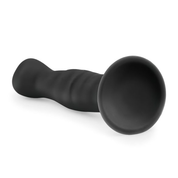 Easytoys Ribbed - anaalidildo imukupilla 14 cm - musta