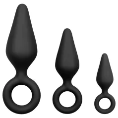 Easytoys - anustappi ja penisrengas setti - 3 kpl - musta