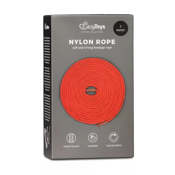 Easytoys Rope - bondageköysi (5 m, punainen)