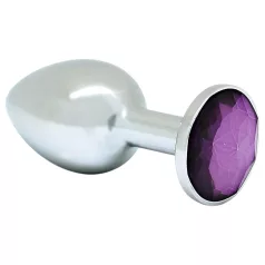   Rimba XS - violetein kivin koristeltu metallinen anustappi (hopea)