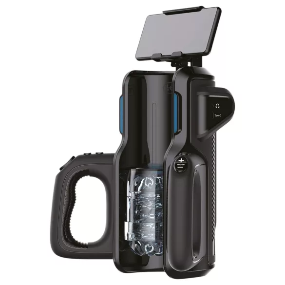 LETEN SM 500 - miesten mastubaattori ylös-alas liike puhelinteline musta