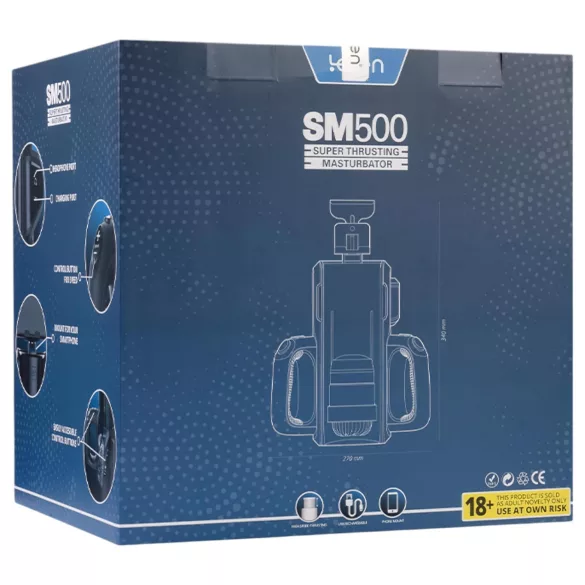 LETEN SM 500 - miesten mastubaattori ylös-alas liike puhelinteline musta