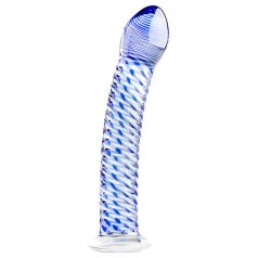   Gildo Glass No. 5 - lasidildo - spiraalikuvio - kirkas/sininen