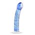 Gildo Glass No. 5 - kierrekoristelt lasidildo (läpinäkyvä-sininen)