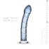Gildo Glass No. 5 - kierrekoristelt lasidildo (läpinäkyvä-sininen)