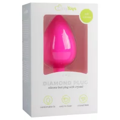 EasyToys Diamond - valkoinen kivinen anustappi (iso, pinkki)