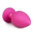 Easytoys Timantti - valkoinen kivellinen anustappi (iso) - pinkki