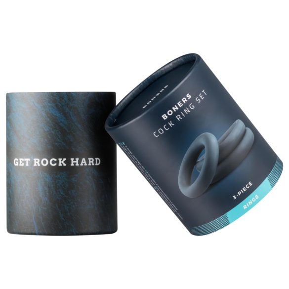 Boners - penisrenkaat setti - 3 kpl - harmaa