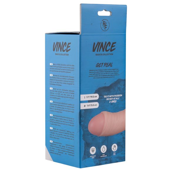 Real Fantasy Vince - dildo kivesten ja esinahan kanssa - 19,5cm - luonnollinen