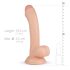 Real Fantasy Vince - dildo kivesten ja esinahan kanssa - 19,5cm - luonnollinen