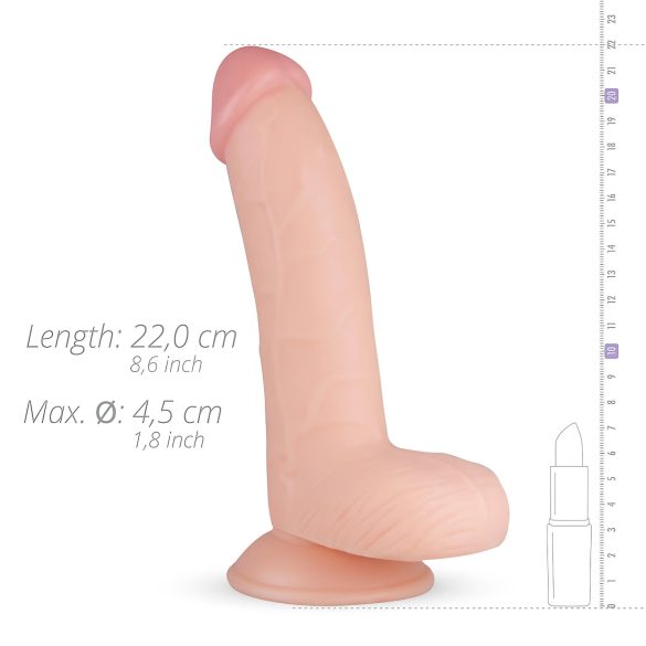 Real Fantasy Cliff - realistinen dildo kiveksillä - 22 cm - nude