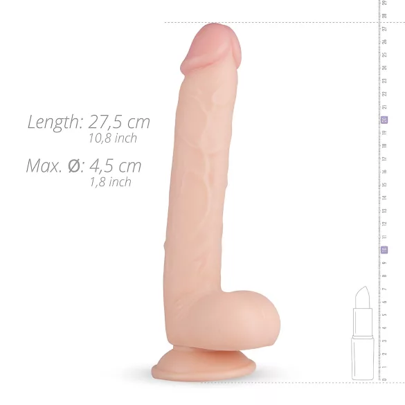 Real Fantasy Elvin - realistinen dildo kiveksillä - 28cm - beige