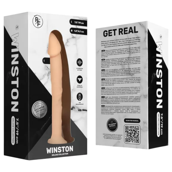 Real Fantasy Winston - luonnollinen imukuppivibraattori 19 cm - beige