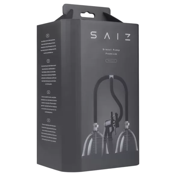 Saiz Premium - rintapumppu tupla - pieni - läpinäkyvä/musta