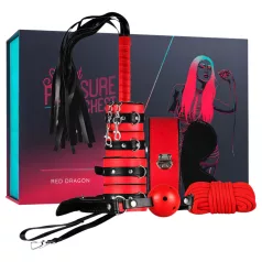   Secret Pleasure Chest - edistynyt BDSM-setti - 10-osainen (punainen)