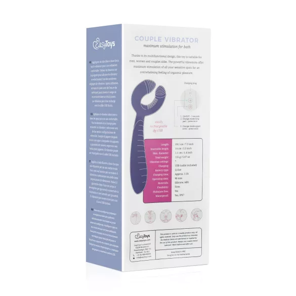 Easytoys Couple - parivibraattori - ladattava, vesitiivis - violetti
