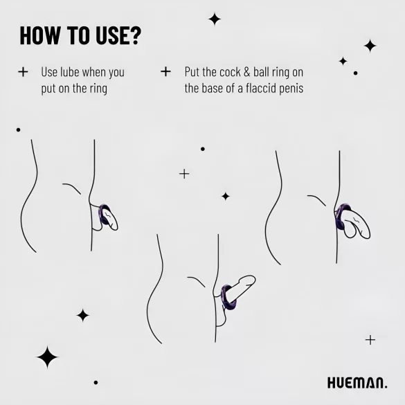 Hueman Saturn - vibraatiopenisrengas - ladattava, vedenkestävä - violetti