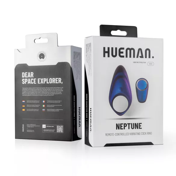 Hueman Neptune - vibraattorillinen penisrengas - vedenkestävä - violetti
