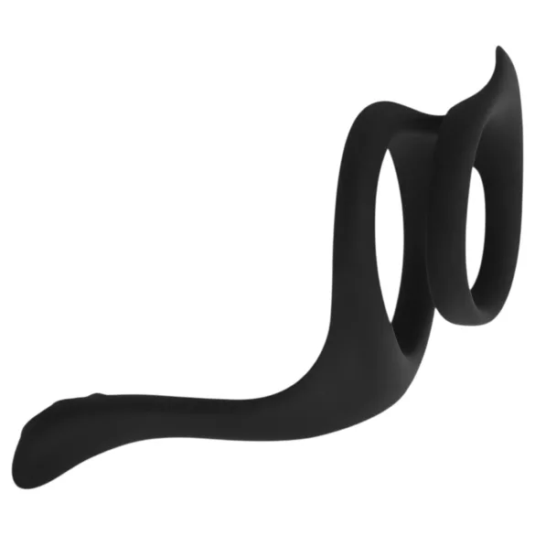Easytoys - penis- ja kivestenrengas - joustava silikoninen - musta