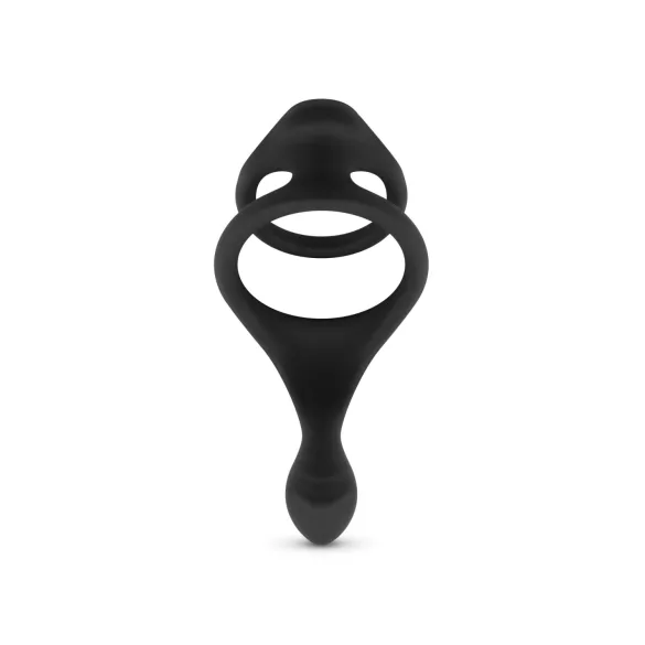 Easytoys - penis- ja kivestenrengas - joustava silikoninen - musta