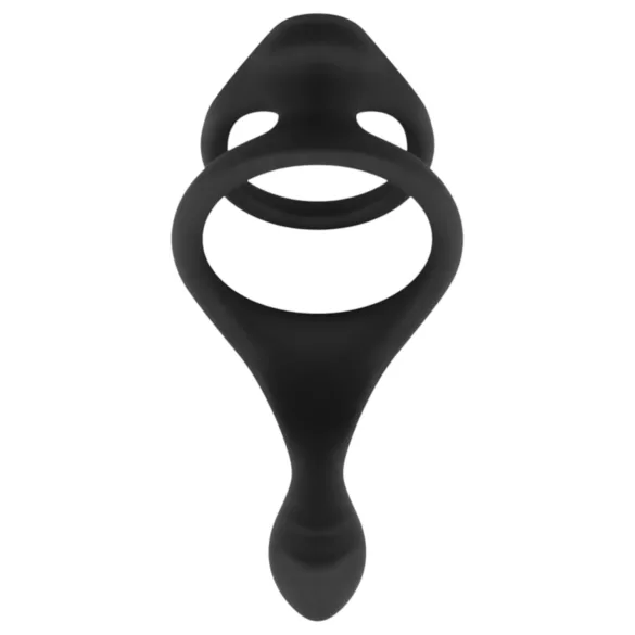 Easytoys - penis- ja kivestenrengas - joustava silikoninen - musta