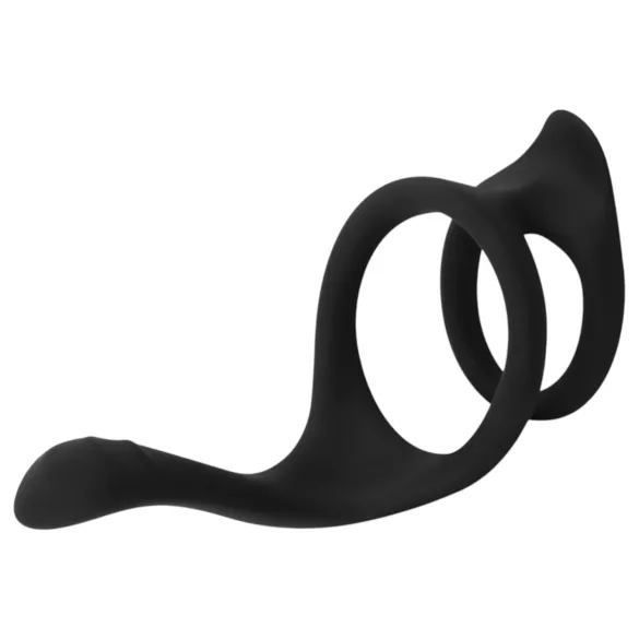 Easytoys - penis- ja kivestenrengas - joustava silikoninen - musta