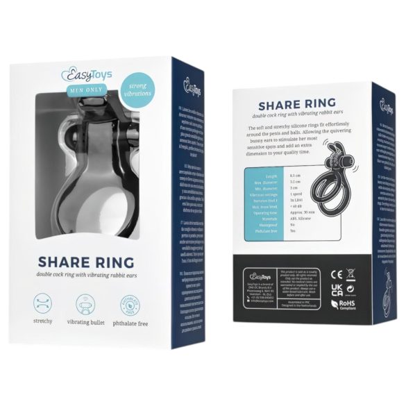 Easytoys - vibro penisrengas ja kivesten rengas - musta