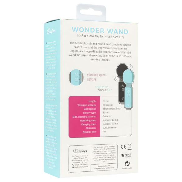Easytoys Wonder Wand - ladattava mini hierontavibraattori - musta