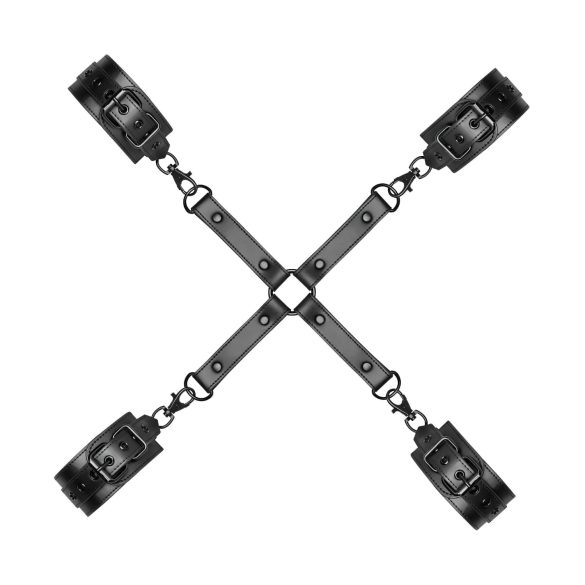 Bedroom Fantasies - bondage risti - nahka - musta