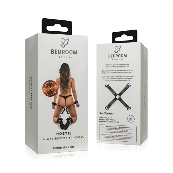 Bedroom Fantasies - bondage risti - nahka - musta