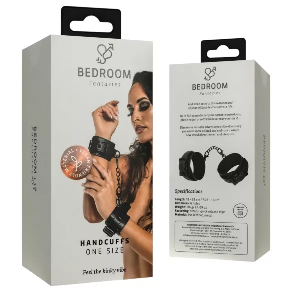 Bedroom Fantasies - käsiraudat ketjulla - musta