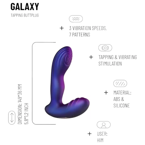 Hueman Galaxy - sykkivä anaalivibraattori (violetti)