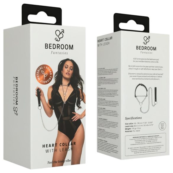 Bedroom Fantasies - kaulapanta talutushihnalla (musta)