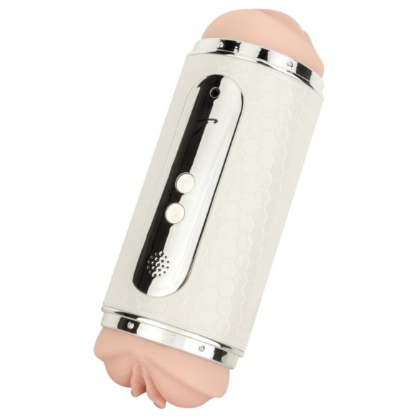 Teazers - ääniaktivoitu masturbaattori suu ja vagina - valkoinen