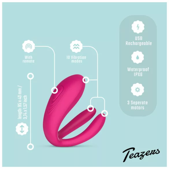 Teazers - parivibraattori 3 moottorilla - pinkki