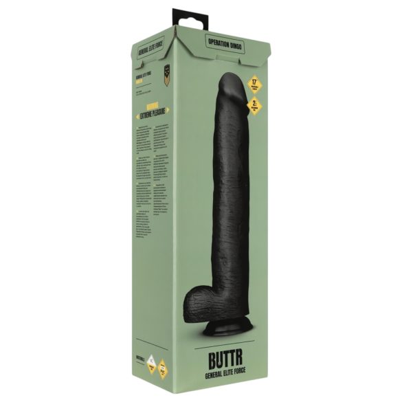BUTTR Operation Dingo - jättikokoinen realistinen dildo - 43 cm - musta