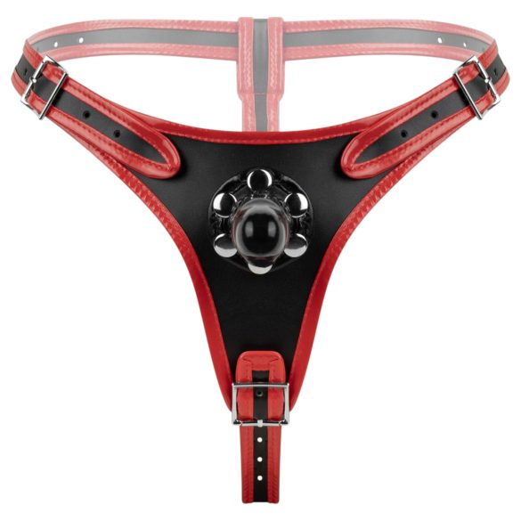 Easytoys - strap-on alushousut kolmella dildolla - musta