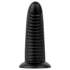   BUTTR Double Ribbed - jättiröyhelöinen anustappi (musta) - 26 cm