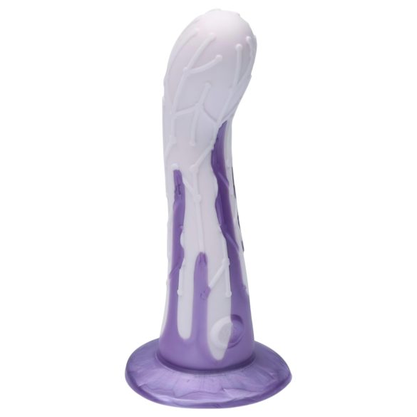 Ylva & Dite Cryptodite - Imukupilla varustettu kuvioitu dildo (pinkki-violetti)