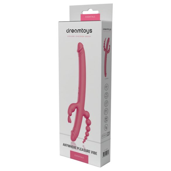 Dreamtoys - vibraattori - ladattava, 4 haaraa - pinkki