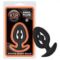 Kiotos - silikoninen anustappi laajentajalla S (musta)