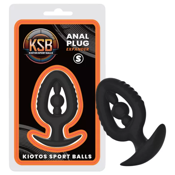 Kiotos - silikoninen anustappi laajentimella S (musta)