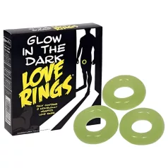 Love Rings - pimeässä hohtava penisrenkaiden setti (3 kpl)